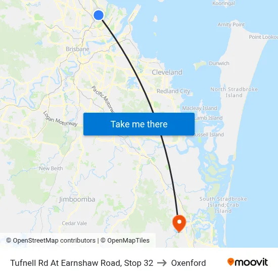 Tufnell Rd At Earnshaw Road, Stop 32 to Oxenford map