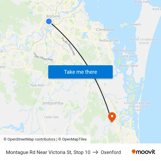 Montague Rd Near Victoria St, Stop 10 to Oxenford map
