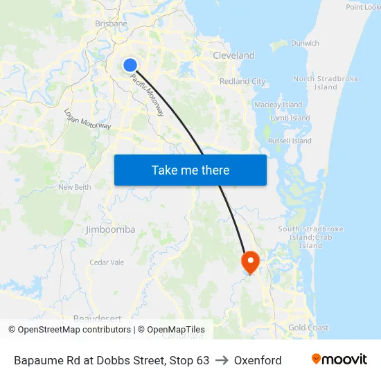 Bapaume Rd at Dobbs Street, Stop 63 to Oxenford map