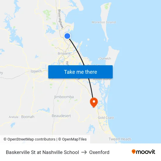 Baskerville St at Nashville School to Oxenford map