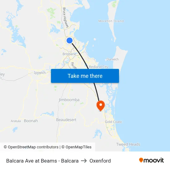 Balcara Ave at Beams - Balcara to Oxenford map