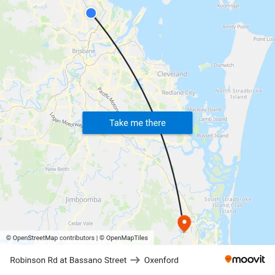 Robinson Rd at Bassano Street to Oxenford map
