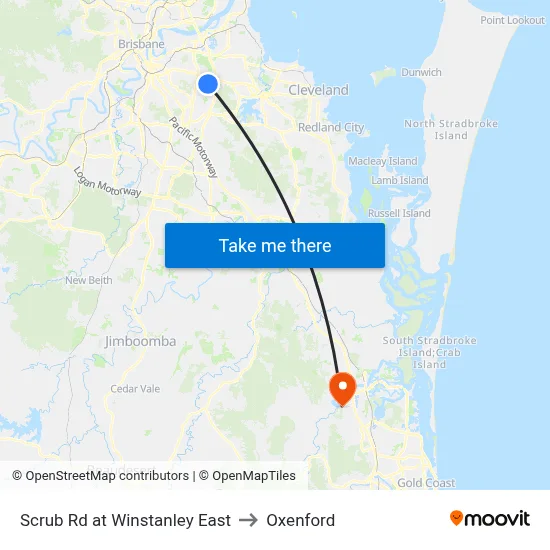 Scrub Rd at Winstanley East to Oxenford map