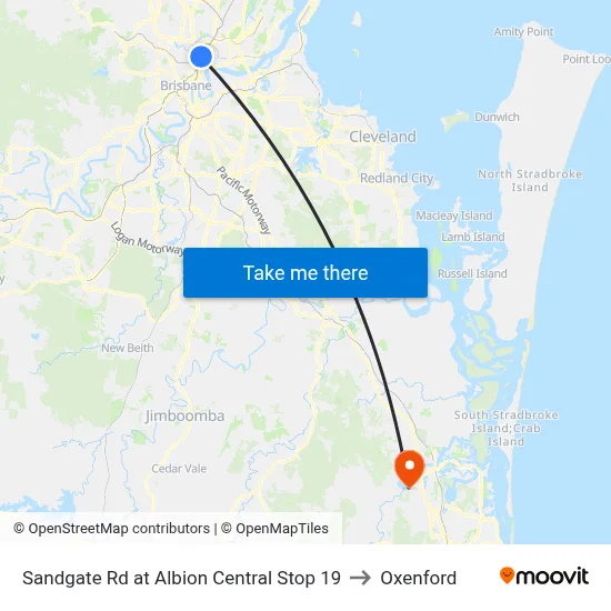 Sandgate Rd at Albion Central Stop 19 to Oxenford map