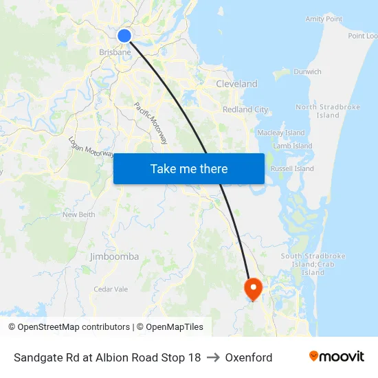 Sandgate Rd at Albion Road Stop 18 to Oxenford map