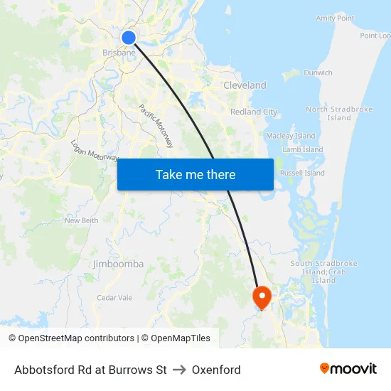 Abbotsford Rd at Burrows St to Oxenford map