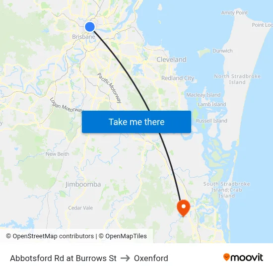 Abbotsford Rd at Burrows St to Oxenford map