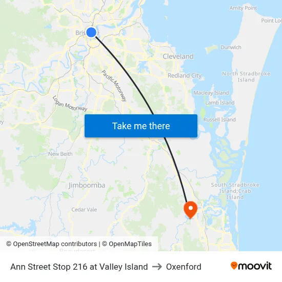 Ann Street Stop 216 at Valley Island to Oxenford map