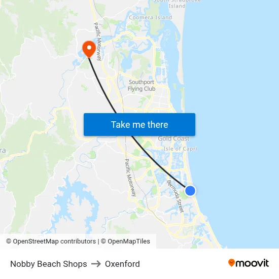 Nobby Beach Shops to Oxenford map