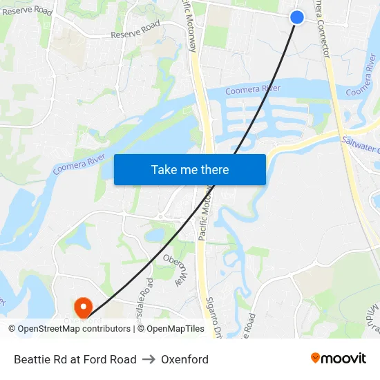 Beattie Rd at Ford Road to Oxenford map