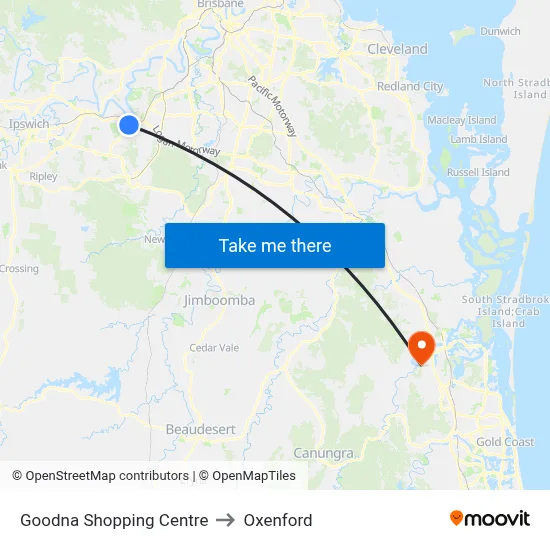 Goodna Shopping Centre to Oxenford map