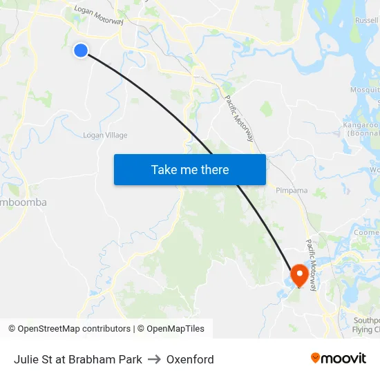 Julie St at Brabham Park to Oxenford map