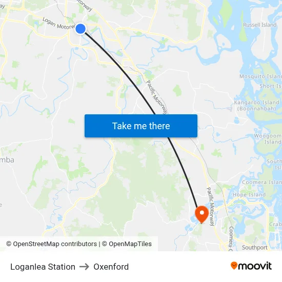 Loganlea Station to Oxenford map