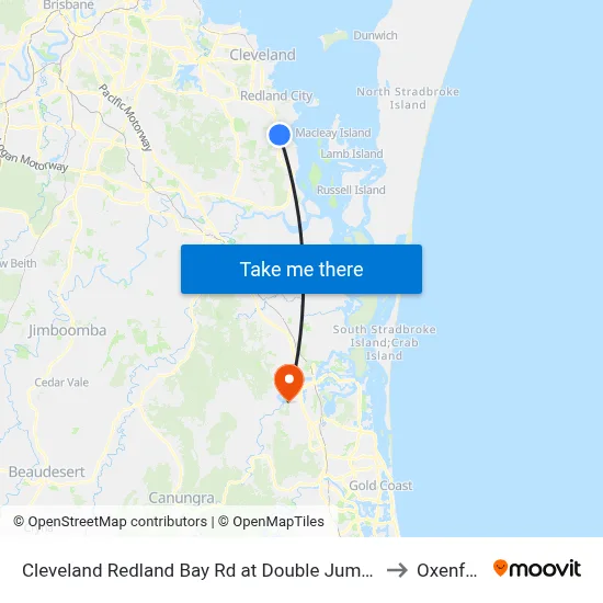 Cleveland Redland Bay Rd at Double Jump Road to Oxenford map