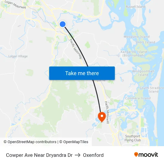 Cowper Ave Near Dryandra Dr to Oxenford map