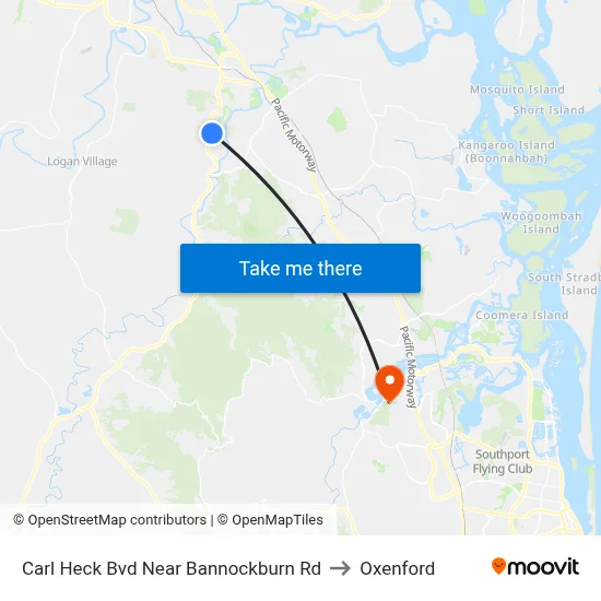 Carl Heck Bvd Near Bannockburn Rd to Oxenford map