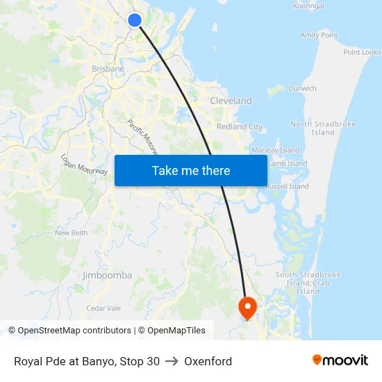 Royal Pde at Banyo, Stop 30 to Oxenford map