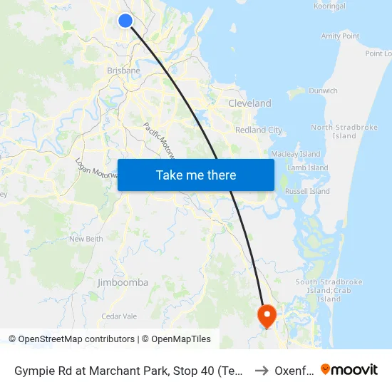 Gympie Rd at Marchant Park, Stop 40 (Temp Closure) to Oxenford map