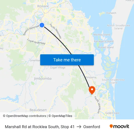 Marshall Rd at Rocklea South, Stop 41 to Oxenford map