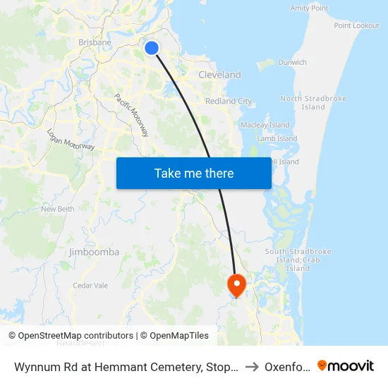 Wynnum Rd at Hemmant Cemetery, Stop 44 to Oxenford map