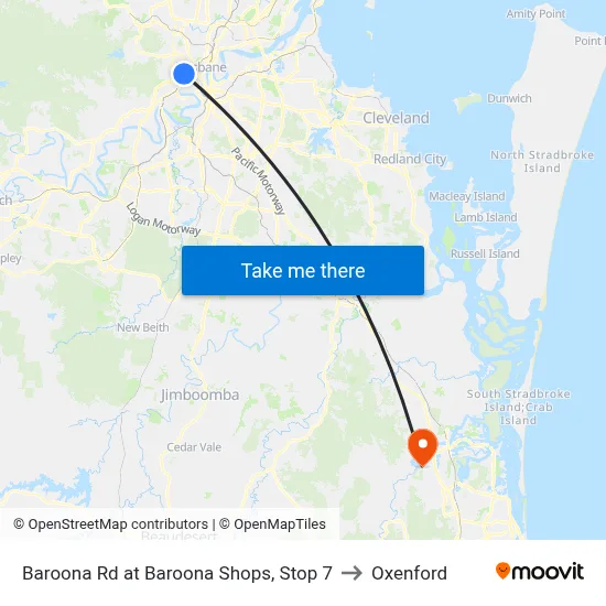 Baroona Rd at Baroona Shops, Stop 7 to Oxenford map