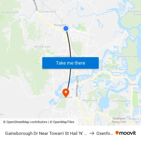 Gainsborough Dr Near Towarri St Hail 'N' Ride to Oxenford map