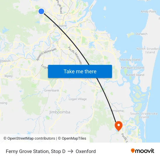 Ferny Grove Station, Stop D to Oxenford map