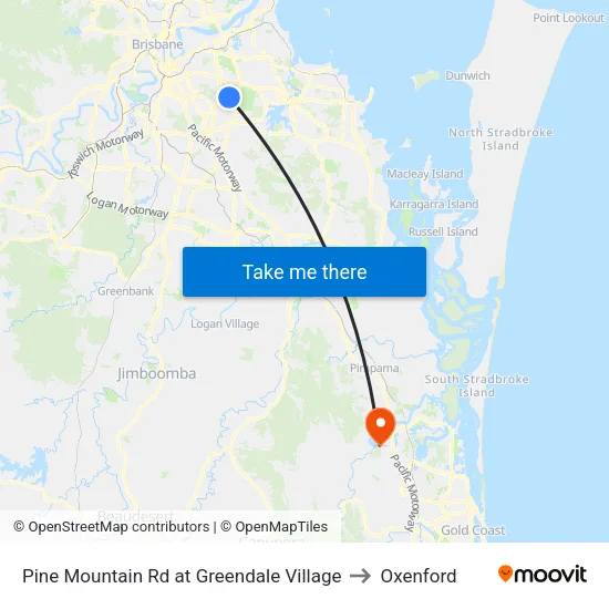 Pine Mountain Rd at Greendale Village to Oxenford map