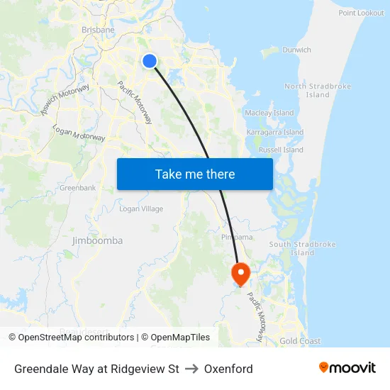 Greendale Way at Ridgeview St to Oxenford map