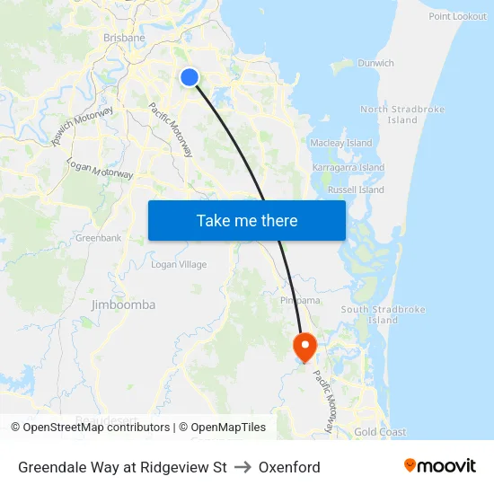 Greendale Way at Ridgeview St to Oxenford map