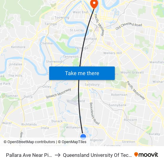 Pallara Ave Near Pipet Cr to Queensland University Of Technology map