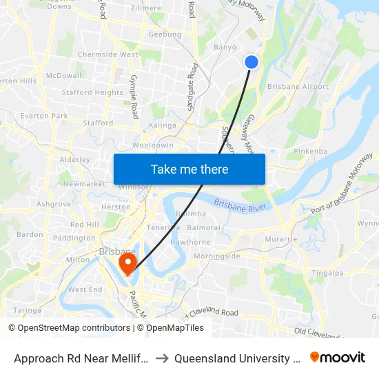 Approach Rd Near Mellifont St, Stop 31 to Queensland University Of Technology map