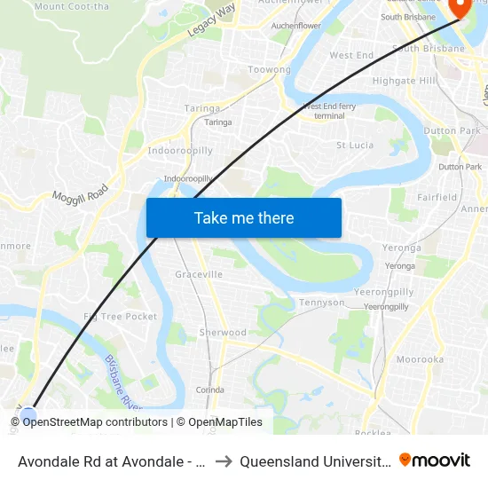 Avondale Rd at Avondale - Northbrook, Stop 60 to Queensland University Of Technology map