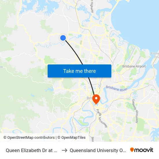 Queen Elizabeth Dr at Corso Street to Queensland University Of Technology map