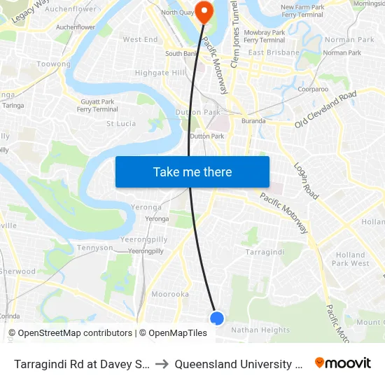 Tarragindi Rd at Davey Street, Stop 40 to Queensland University Of Technology map