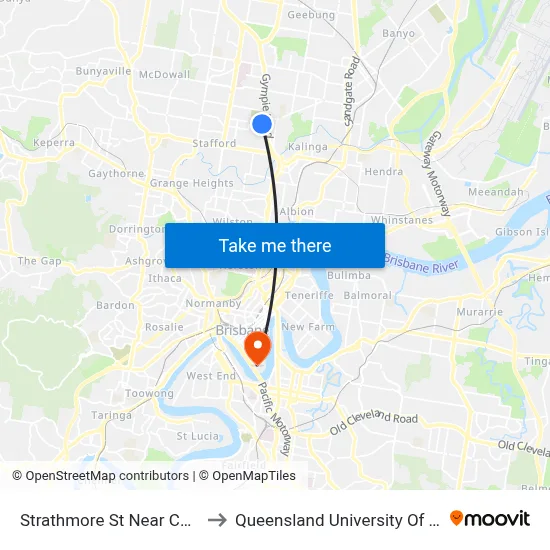 Strathmore St Near Caithness St to Queensland University Of Technology map