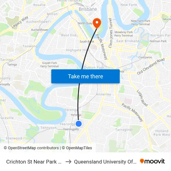 Crichton St Near Park Rd, Stop 27 to Queensland University Of Technology map