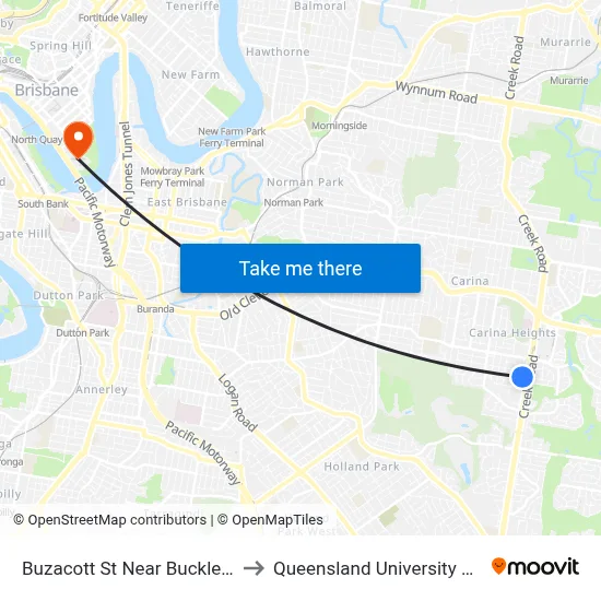 Buzacott St Near Buckley St, Stop 48a to Queensland University Of Technology map