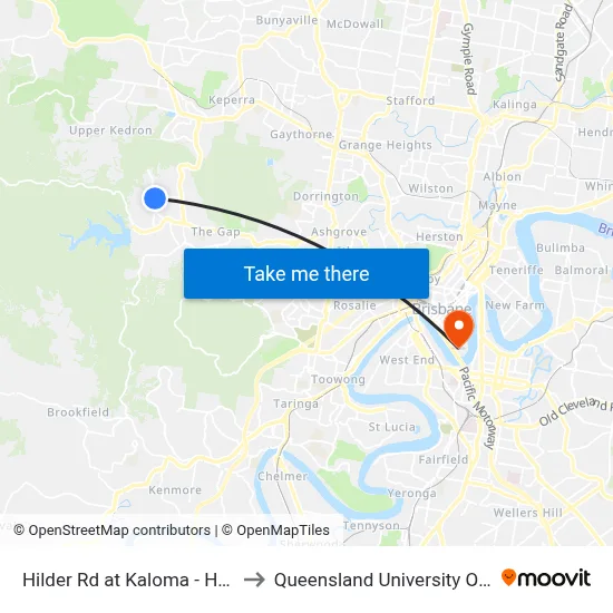 Hilder Rd at Kaloma - Hilder, Stop 41 to Queensland University Of Technology map