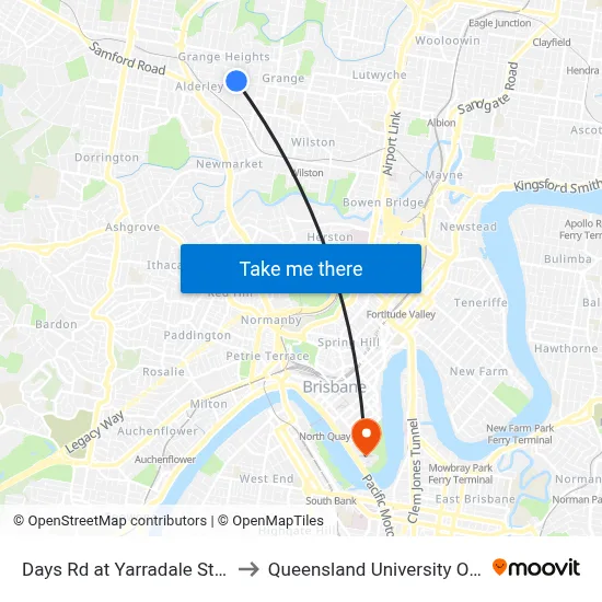 Days Rd at Yarradale Street, Stop 2a to Queensland University Of Technology map