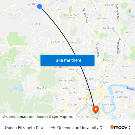 Queen Elizabeth Dr at Eatonvale to Queensland University Of Technology map