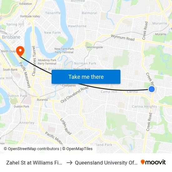 Zahel St at Williams Field, Stop 40 to Queensland University Of Technology map