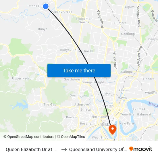 Queen Elizabeth Dr at Saraband Dr to Queensland University Of Technology map