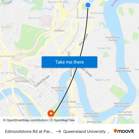 Edmondstone Rd at Parkview, Stop 14 to Queensland University Of Technology map