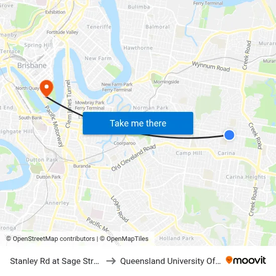 Stanley Rd at Sage Street, Stop 41 to Queensland University Of Technology map