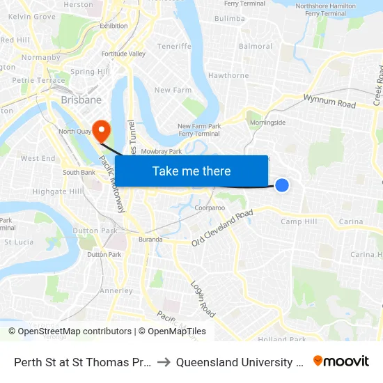 Perth St at St Thomas Primary, Stop 31 to Queensland University Of Technology map