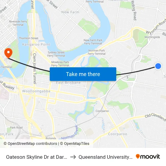 Oateson Skyline Dr at Darcy Road, Stop 40 to Queensland University Of Technology map