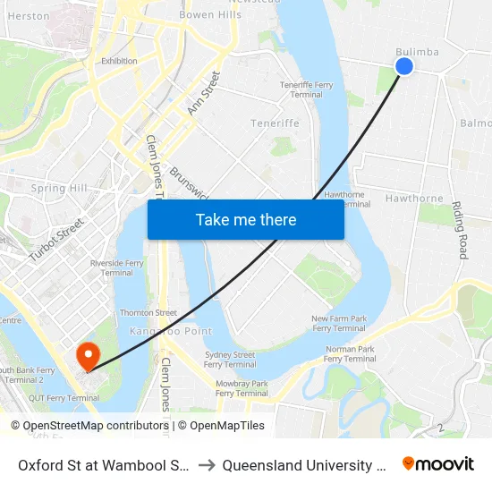 Oxford St at Wambool Street, Stop 31 to Queensland University Of Technology map