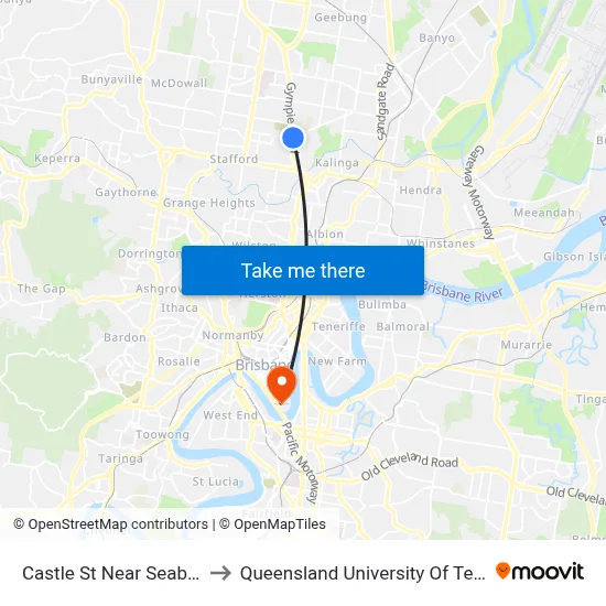 Castle St Near Seabrook St to Queensland University Of Technology map