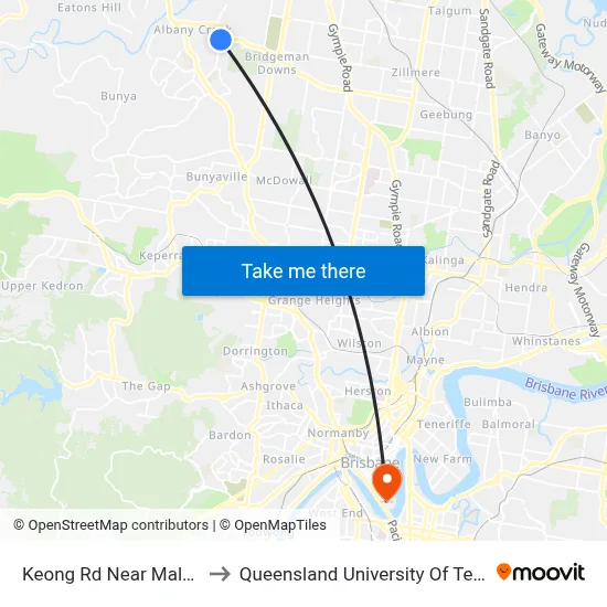 Keong Rd Near Malvern Rd to Queensland University Of Technology map